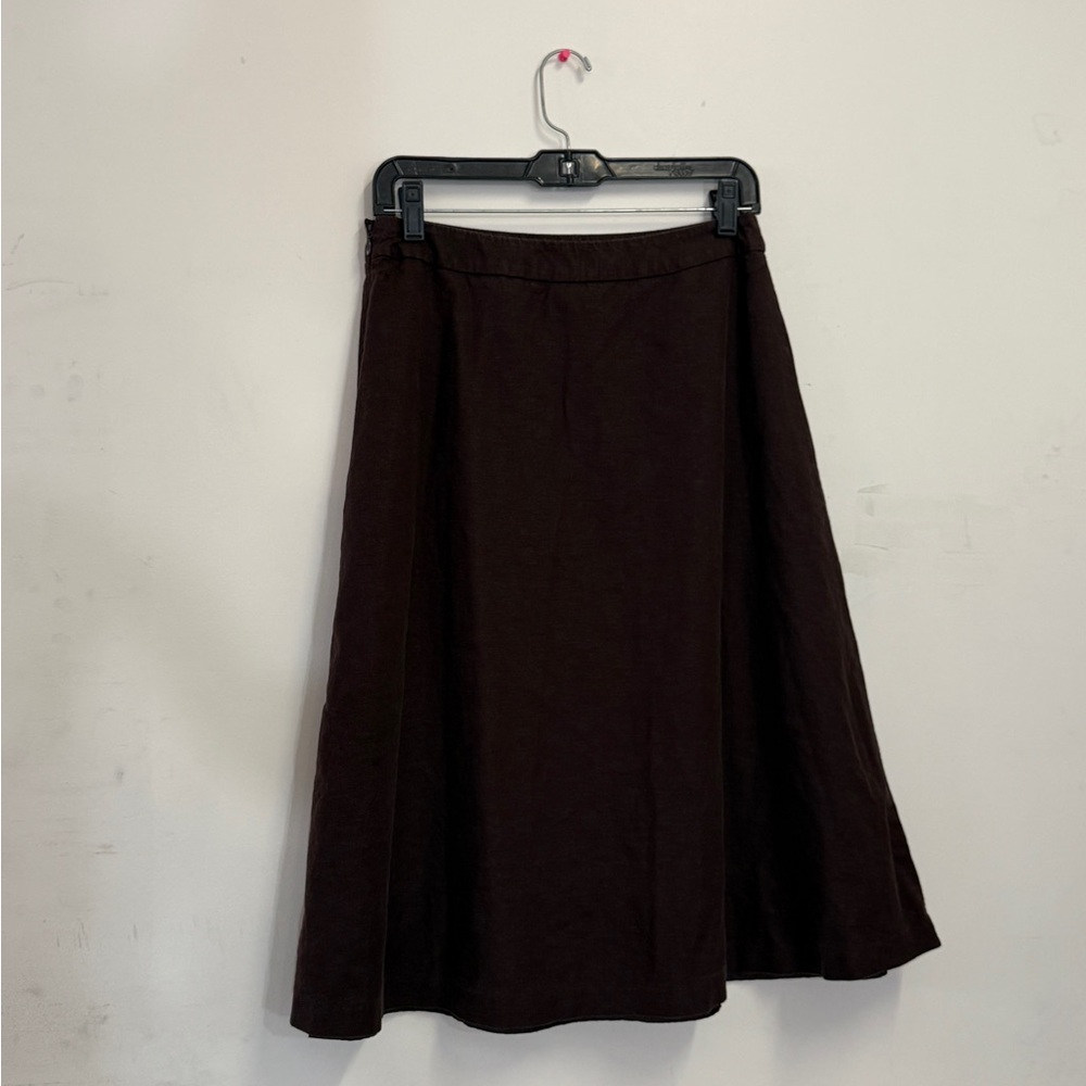 Covington Brown Stretch Skirt linen blend a-line skirt western whimsigoth - Picture 9 of 10